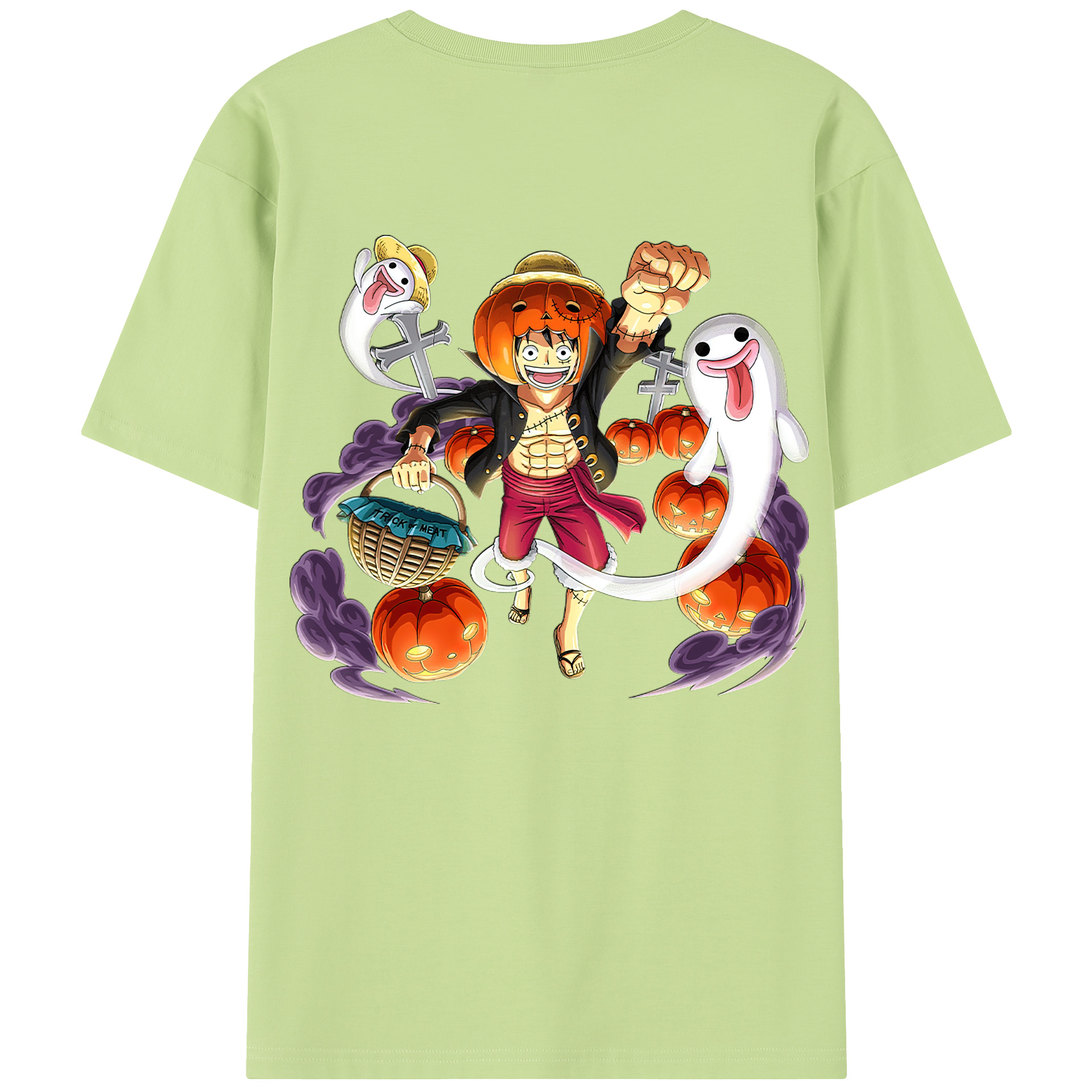 ワンピース モンキー・D・ルフィ ONE PIECE Monkey D. Luffy 綿100％半袖Tシャツ（背面プリント）